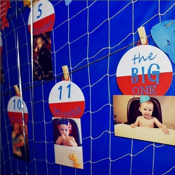 NWT 12 Month Fishing Photo Banner Ofishally One Photo Banner The Big One - Picture 5 of 6